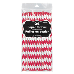 Apple Red Paper Straw 24pcs