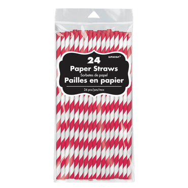 Apple Red Paper Straw 24pcs