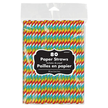 Multi Colored Hicount Paper Straws 80pcs