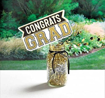 Congrats Grad Centerpiece Wood Picks & Hot Stamped Paper 6pcs