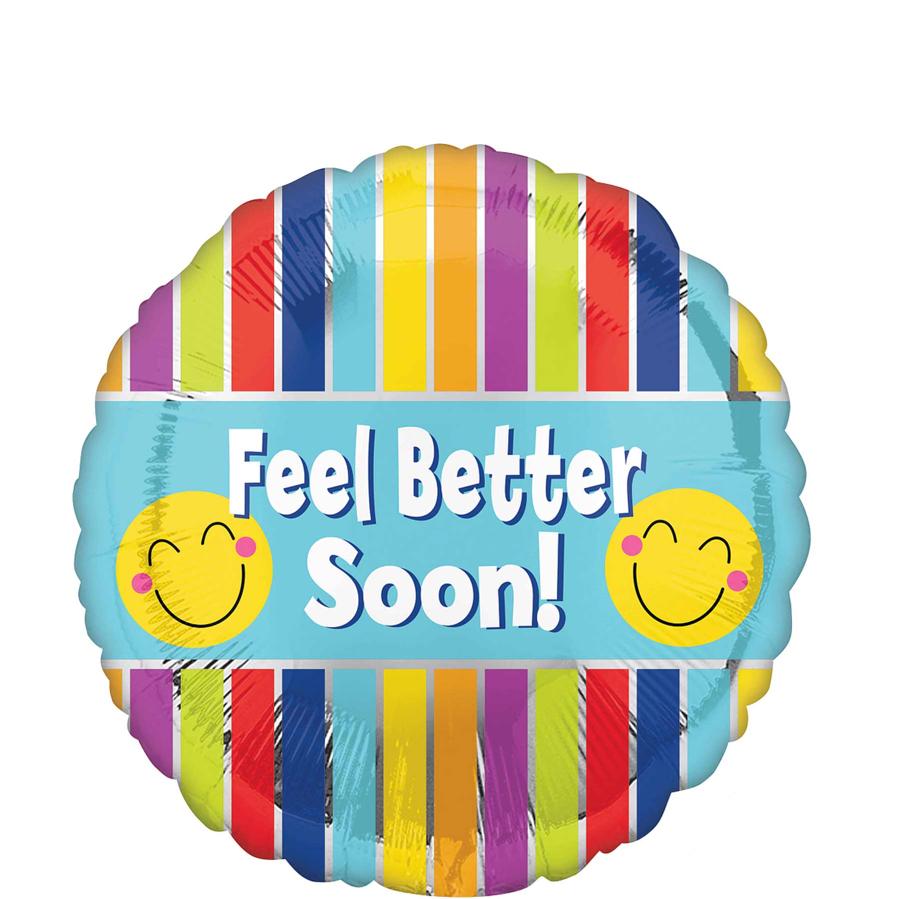 Feel Better Soon Stripes Foil Balloon 45cm
