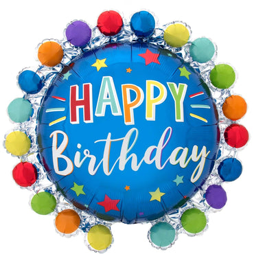 Dot Circle Birthday Supershape Foil Balloon