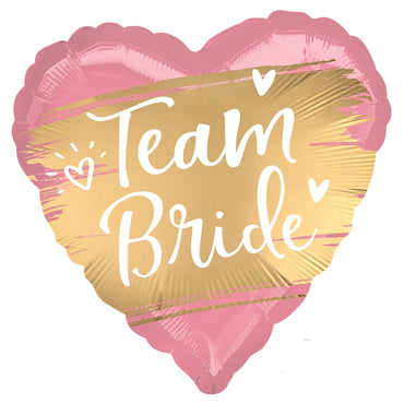 Team Bride Gold Satin Foil Balloon 18in