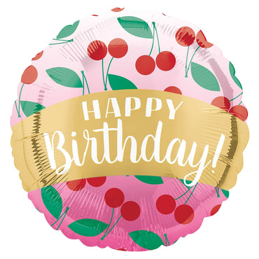 Happy Birthday Cherries Standard 18in