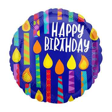 Happy Birthday Candles Foil Balloon 18in