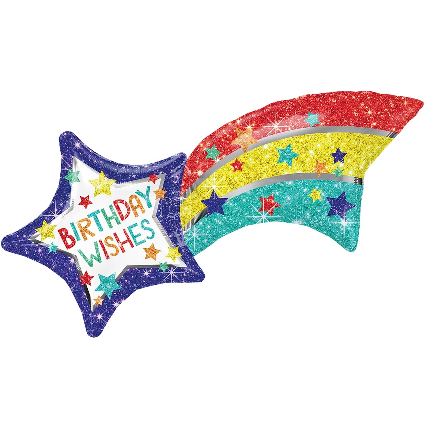 Birthday Wishes Shooting Star Supershape Foil Balloon