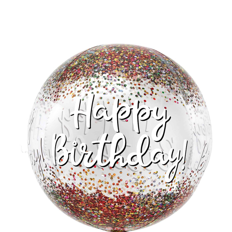 Happy Birthday Sequins Orbz Balloon 38x40cm