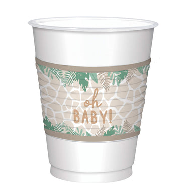 Baby Shower Soft Jungle Hello Baby Plastic Cups 16oz 25pcs