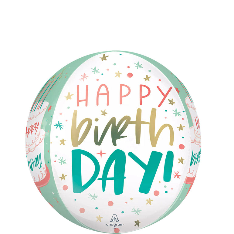 Happy Cake Day Orbz Balloon 38x40cm