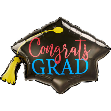 Congrats Grad Red & Blue SuperShape Balloon 78x55cm