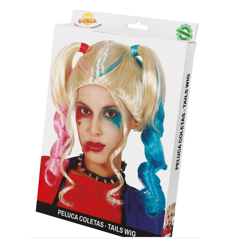 Adult Colored Pigtails Wig