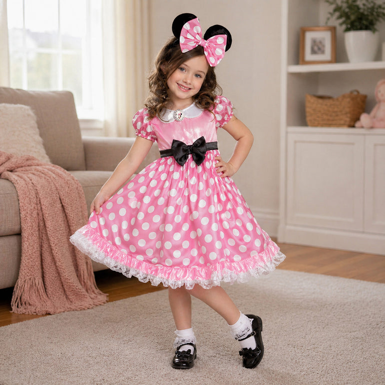 Child Pink Minnie Mouse Glow in the Dark Disney Costume