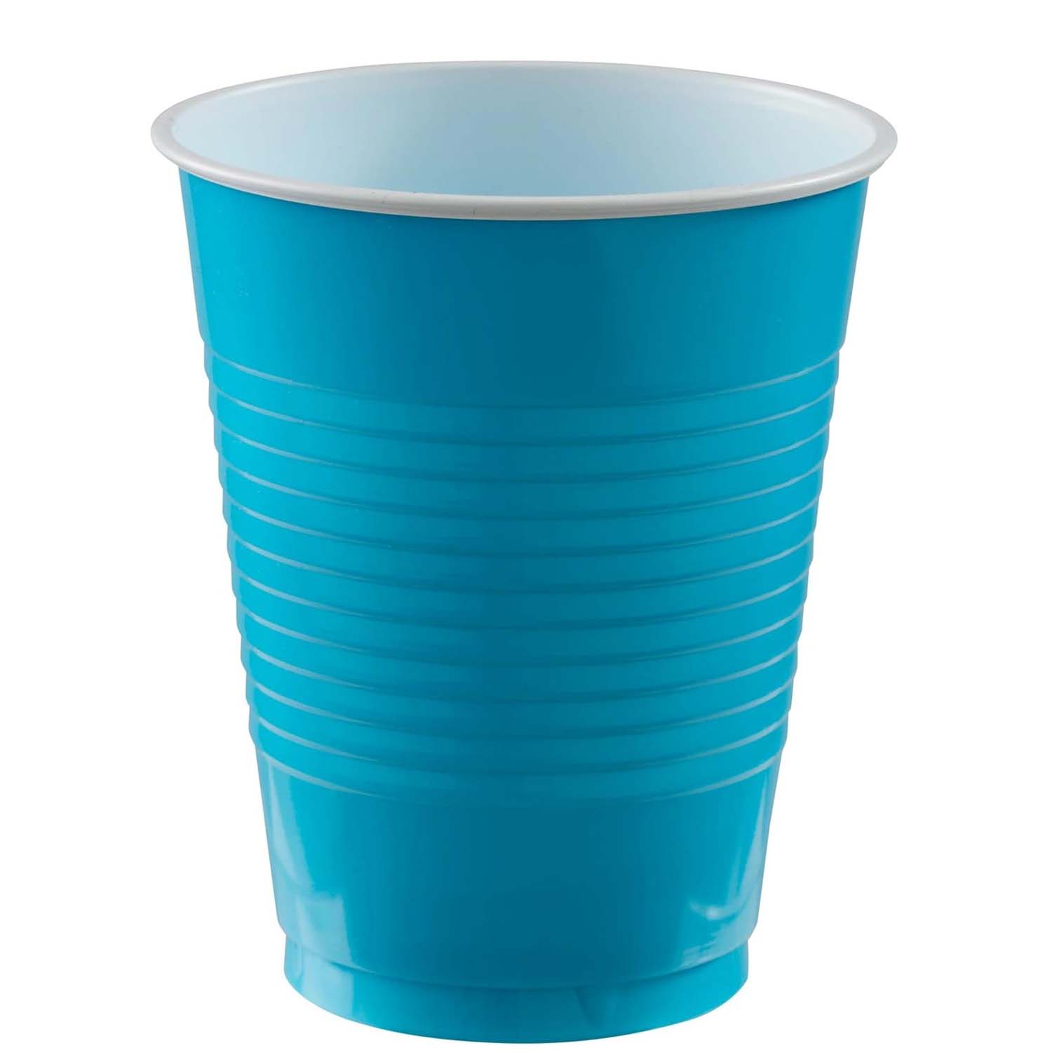 Caribbean Blue Plastic Cups 18oz 20pcs
