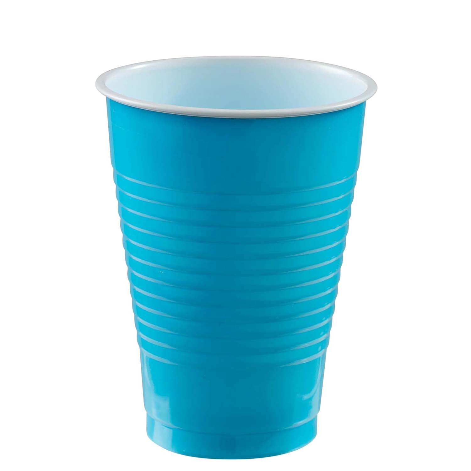 Caribbean Blue Plastic Cups 12oz 20pcs