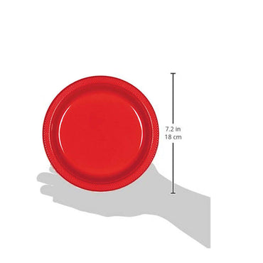 Apple Red Plastic Plates 7in , 20pcs