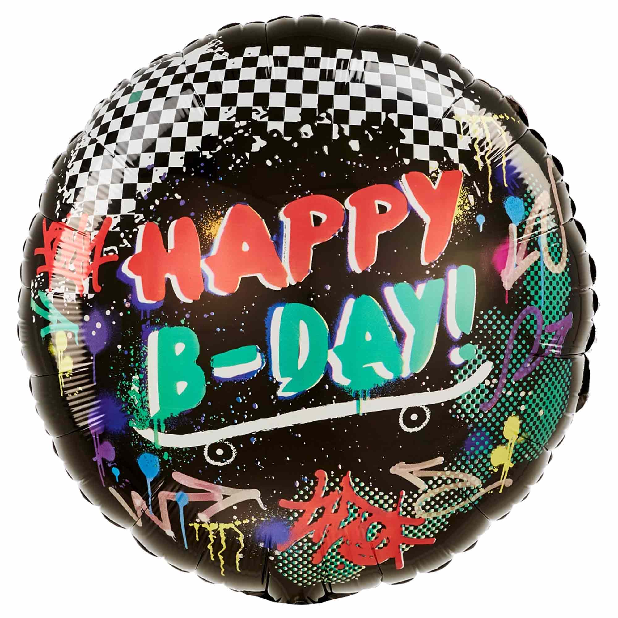 Birthday Skater Party Town Foil Balloon 18in