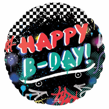 Happy Birthday Skater Party Jumbo Foil Balloon 71cm