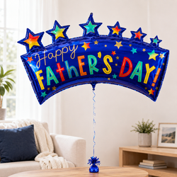 Father's Day Star Banner SuperShape Balloon 86x48cm