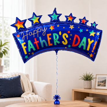 Father's Day Star Banner SuperShape Balloon 86x48cm