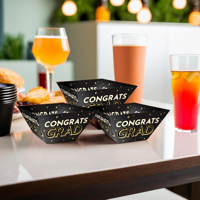 Congrats Grad Large Paper Bowls 5 in x 12 in 3pcs