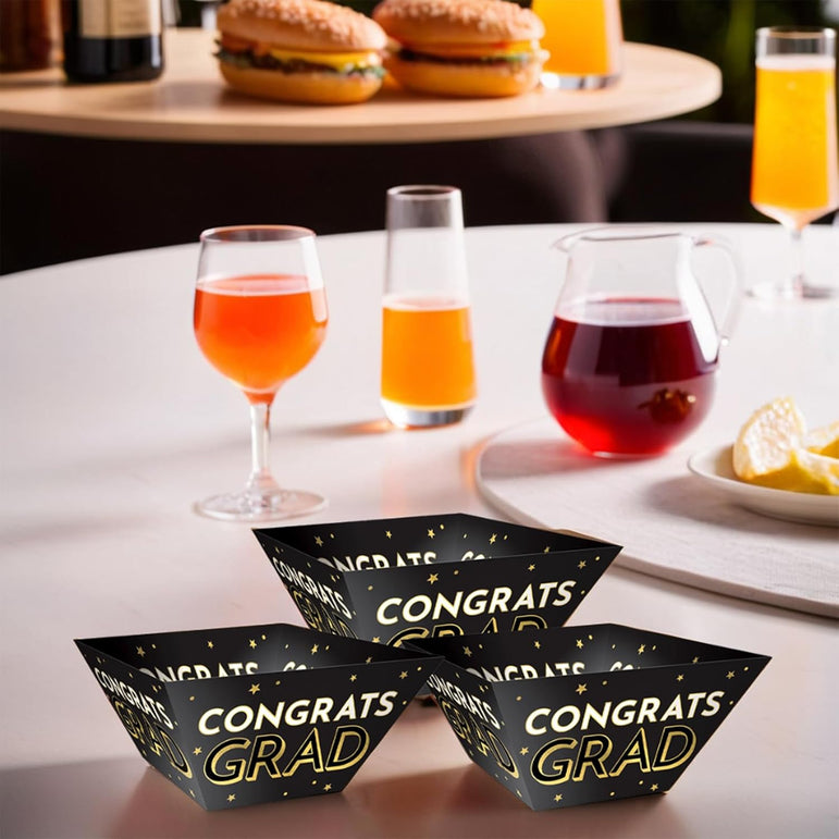 Congrats Grad Large Paper Bowls 5 in x 12 in 3pcs