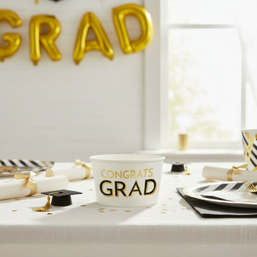 Congrats Grad Paper Treat Cups 9.5 oz 9 in 8pcs