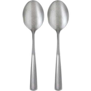 Silver Plastic Serving Spoon 9.75in 2pcs