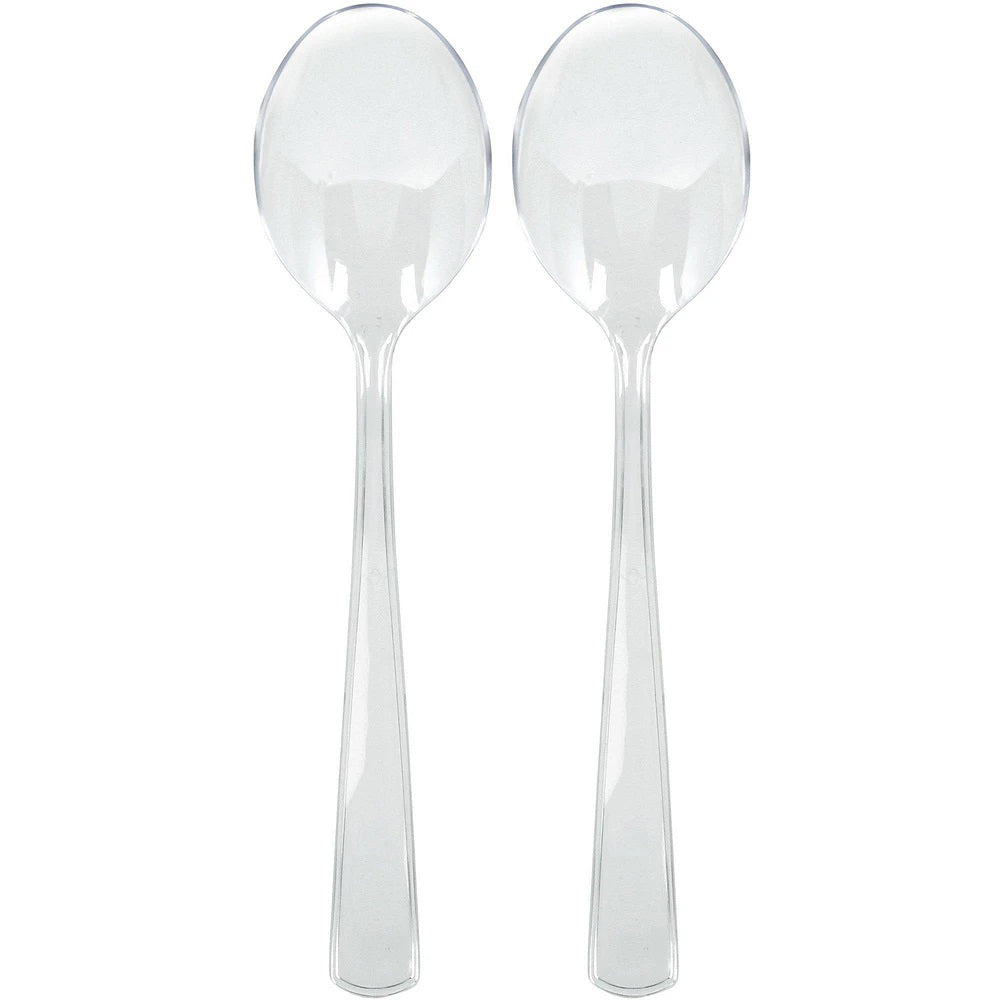 Clear Plastic Serving Spoon 9.75in 2pcs