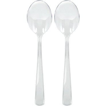 Clear Plastic Serving Spoon 9.75in 2pcs