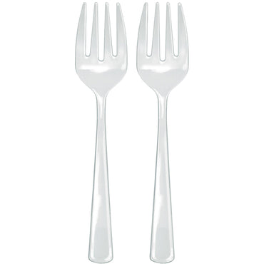 Clear Plastic Serving Forks 9.75in 2pcs