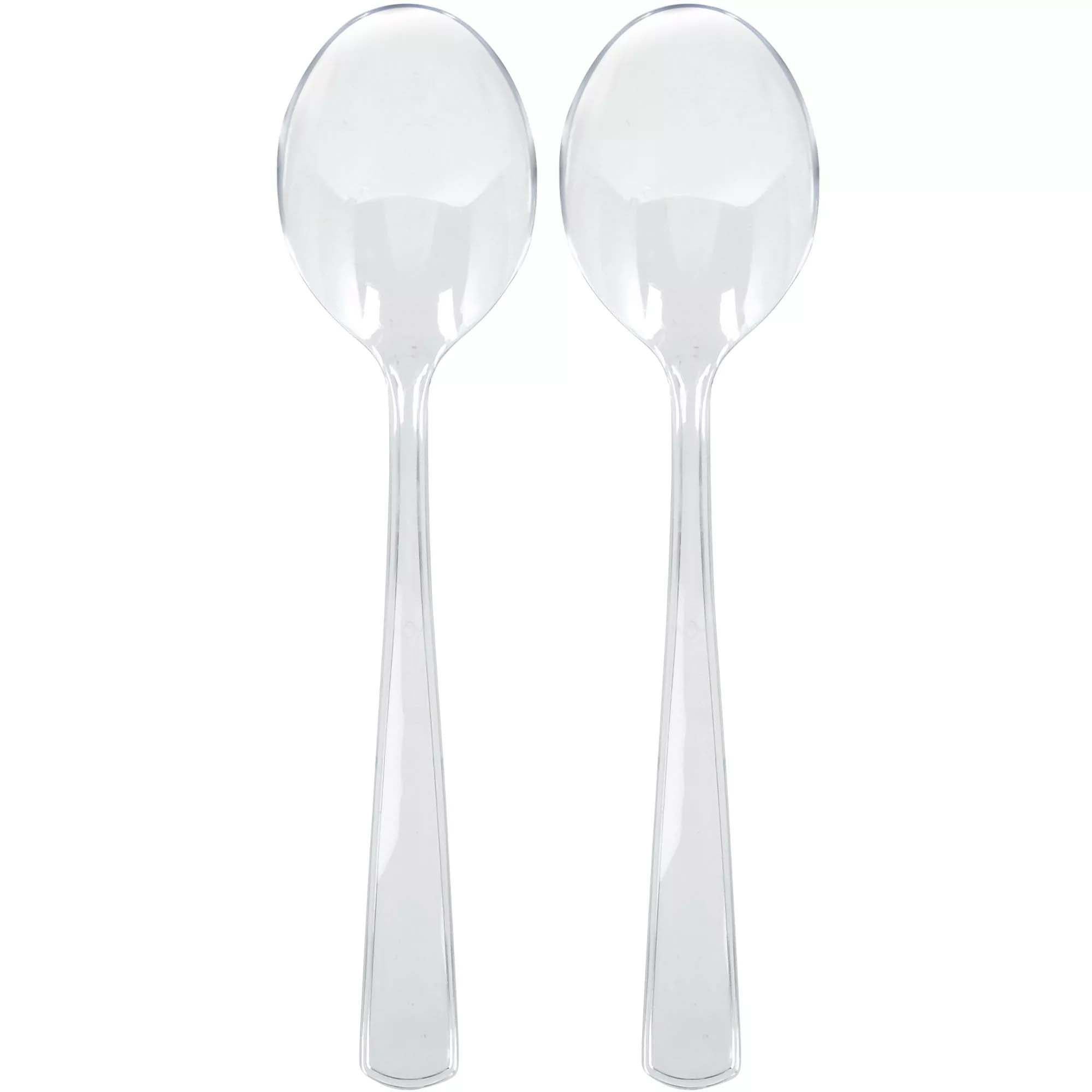 Clear Packaged Plastic Serving Spoons 2pcs