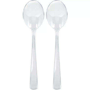 Clear Packaged Plastic Serving Spoons 2pcs