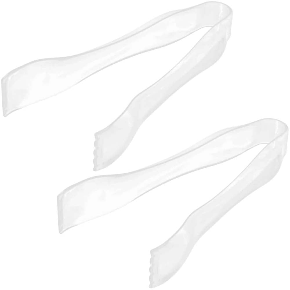 Frosty White Serving Plastic Mini Tongs 2pcs