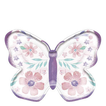 Flutter Butterfly  Shaped Paper Plates 7in 8pcs