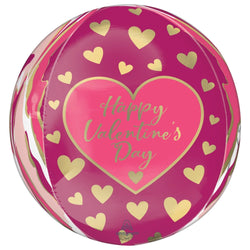Happy Valentines Day Orbz Abstract Foil Balloon