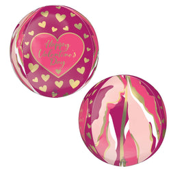 Happy Valentines Day Orbz Abstract Foil Balloon