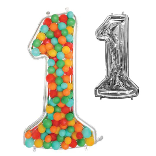 Silver BalloonFormz Number Foil Balloon