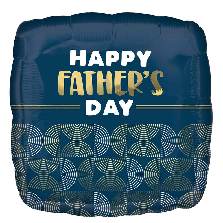 Happy Father's Day Ribbed Lines Foil Balloon 18in