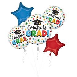 Grad Multi-Colored Balloon Bouquet, 5pcs