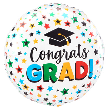 Graduation Multi Colored Grad Foil Balloon 18in
