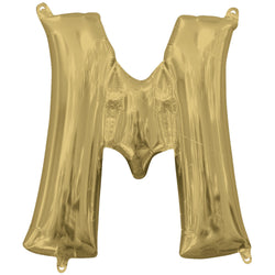 White Gold Letter M Supershape Foil Balloons 81x83cm Party Decoration