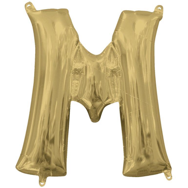White Gold Letter M Supershape Foil Balloons 81x83cm Party Decoration
