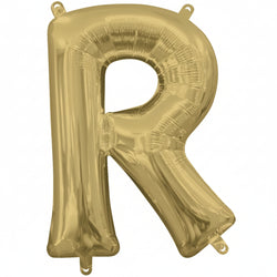White Gold Letter R Supershape Foil Balloon 58x81cm Party Decoration