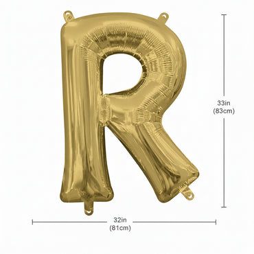 White Gold Letter R Supershape Foil Balloon 58x81cm Party Decoration