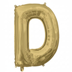 White Gold Letter D Supershape Foil Balloon 60x83cm Party Decoration