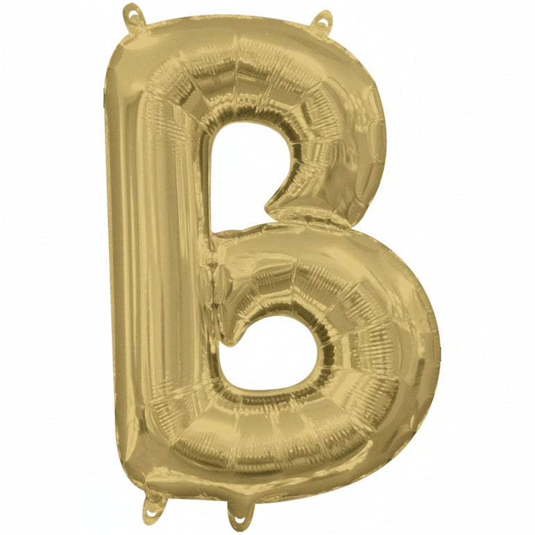 White Gold Letter B Supershape Foil Balloons 58x86cm Party Decoration