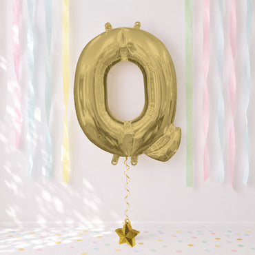 White Gold Letter Q Supershape Foil Balloon 60x81cm Party Decoration