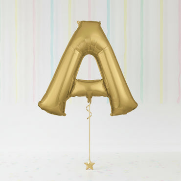 White Gold  Letter A Supershape Foil Balloon