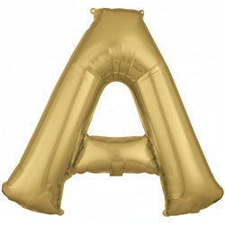 White Gold  Letter A Supershape Foil Balloon