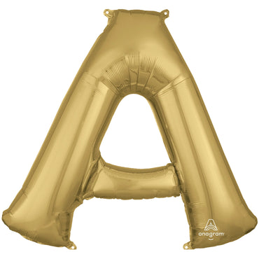 White Gold  Letter A Supershape Foil Balloon